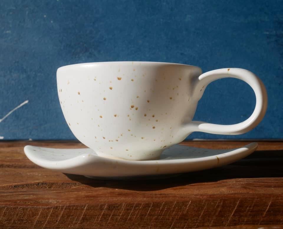 White Speckle Coffee Set - II (SET OF TWO)