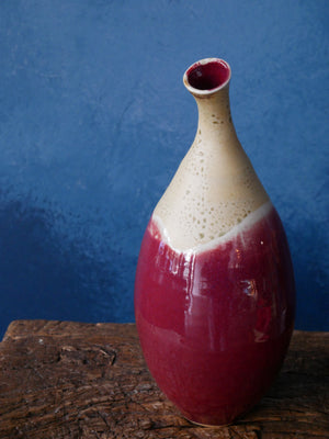 Copper Red Bent Neck Vase - I