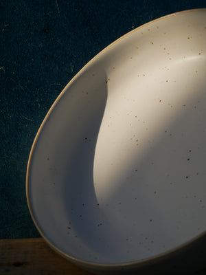White Speckle Deep Plate - I