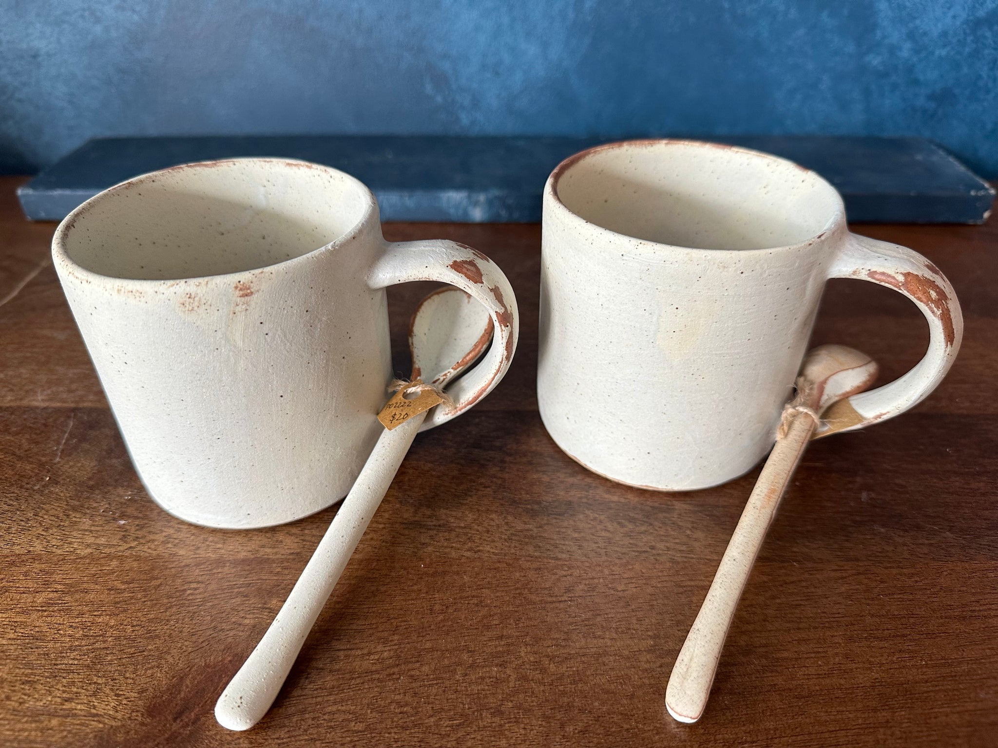 Matte- Speckled Coffee cup with spoon