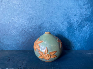 Orchids - Handpainted  Round Vase