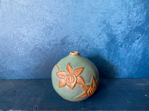 Orchids - Handpainted  Round Vase