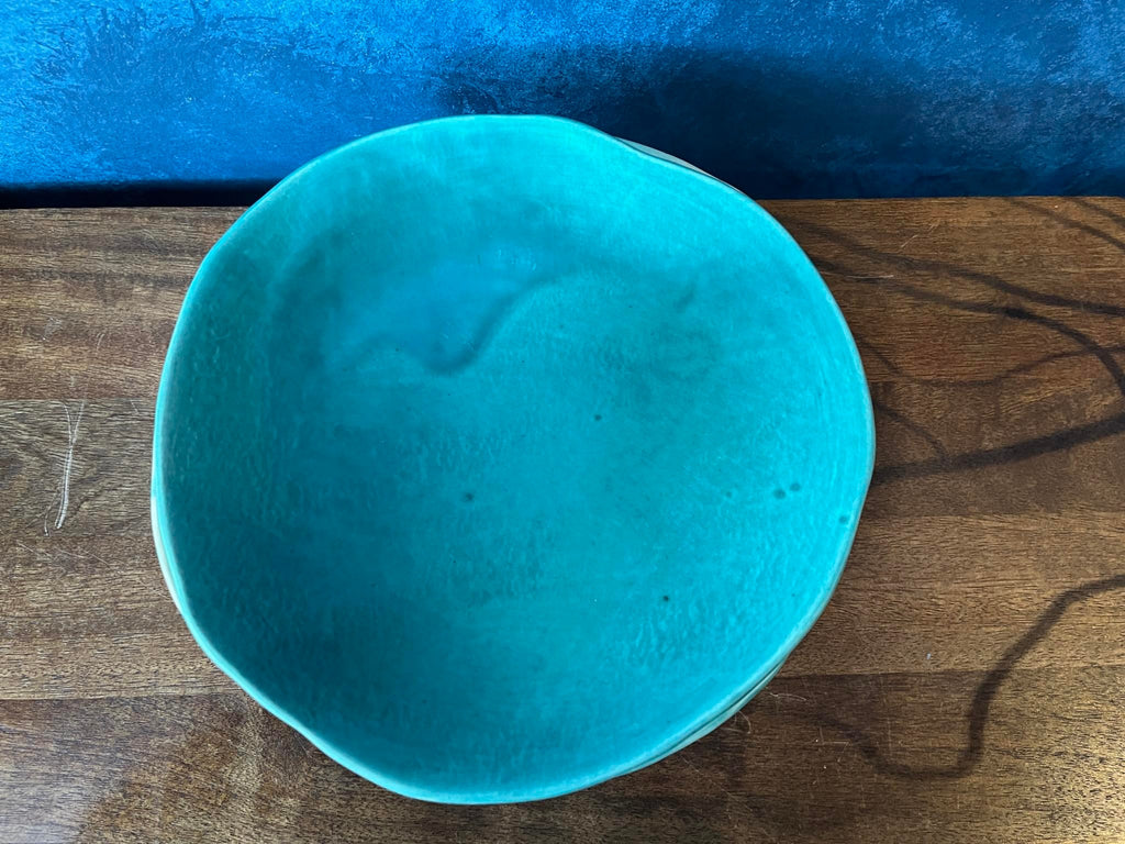 Hand Made Natural Freeform - Turquoise Sea Plate