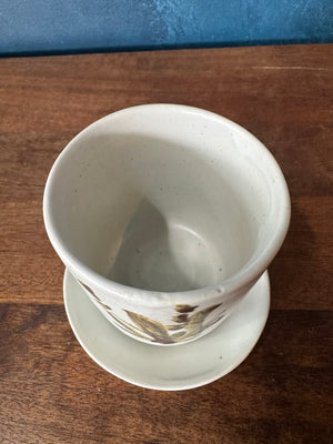 Japanese Cup with Saucer ,Bamboo Hand Painted