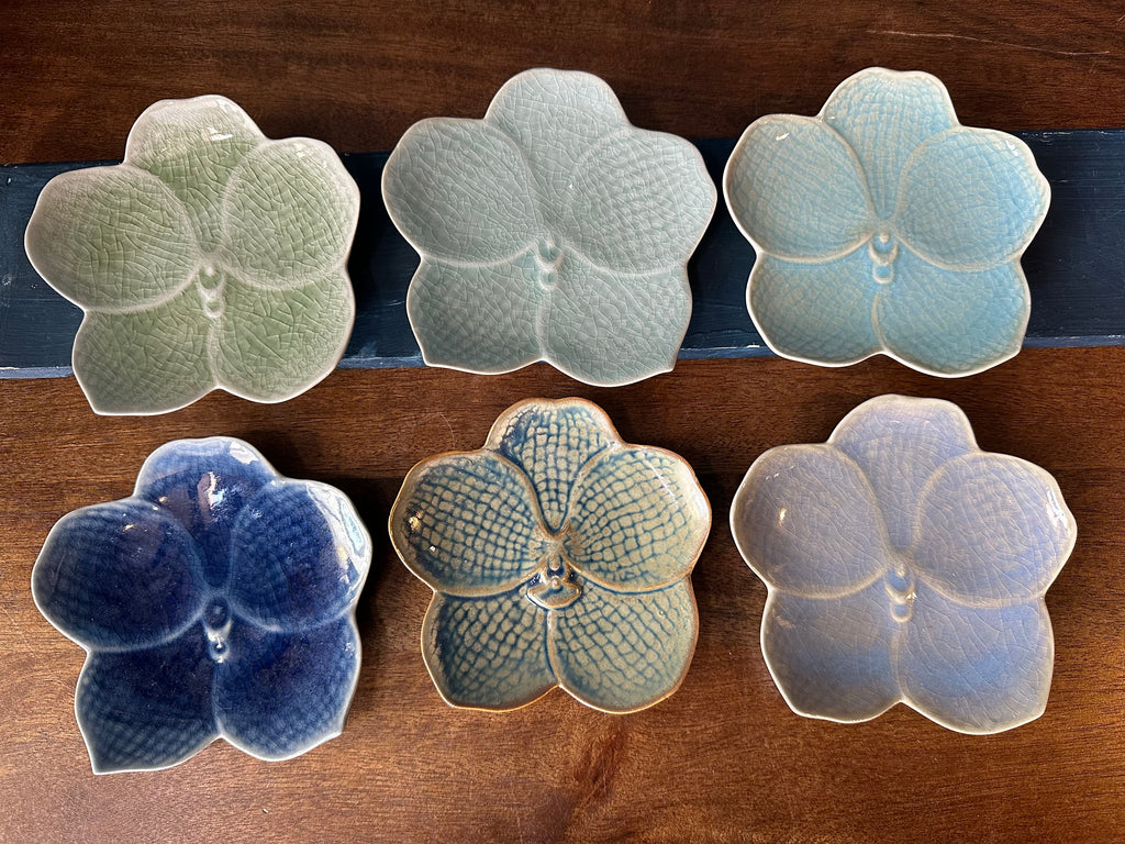 Orchids Side Plate, Handmade