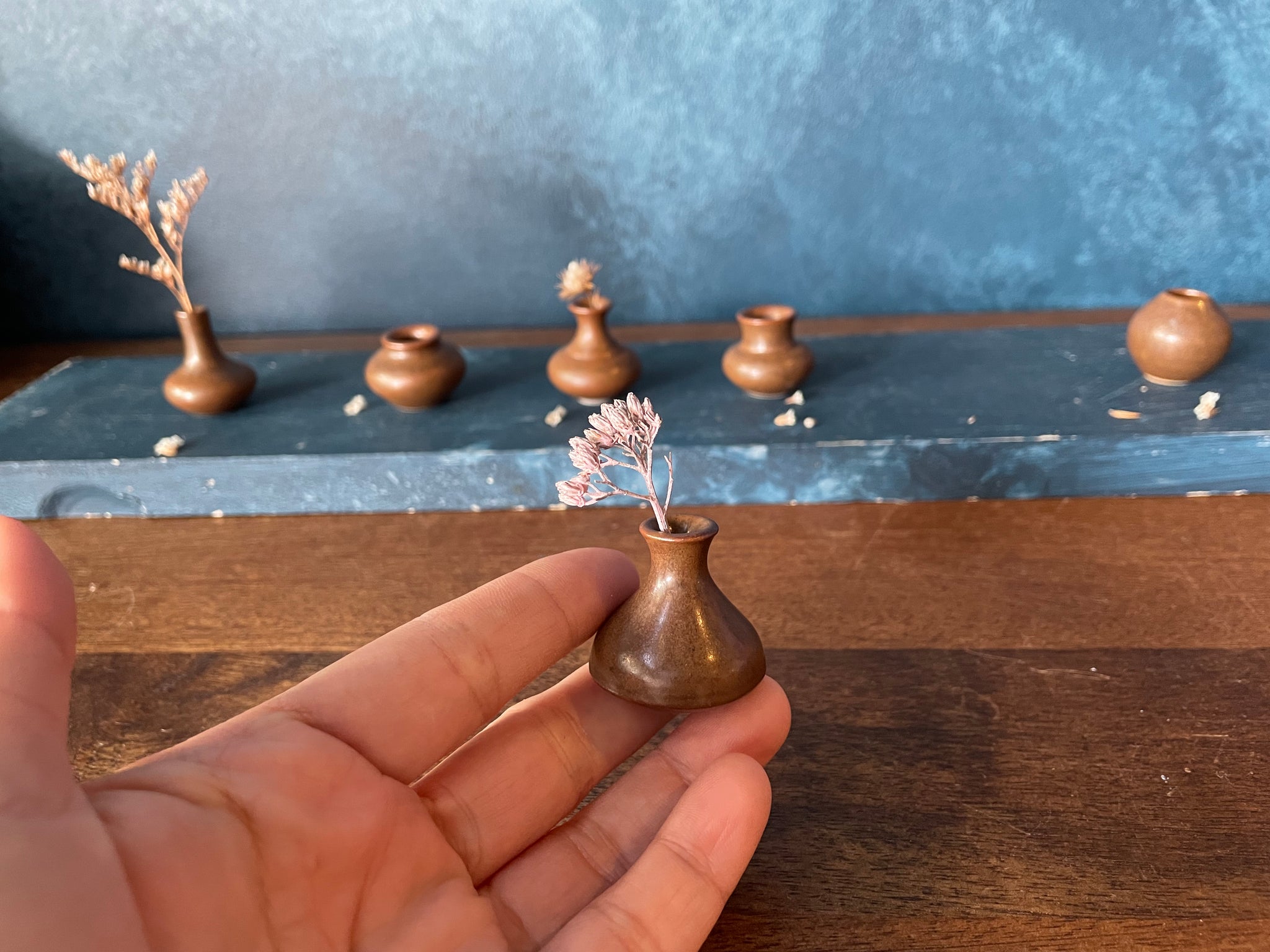 Handmade Miniature Vase (1D-7D) Caramel