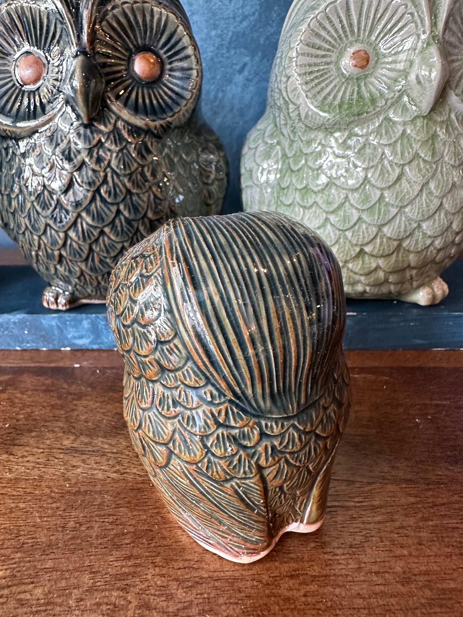 Owl Figure l Celadon Glazed