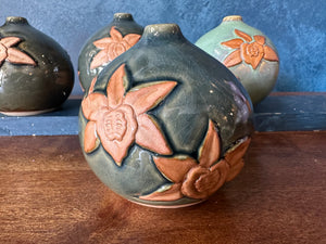 Orchids - Handpainted  Round Vase