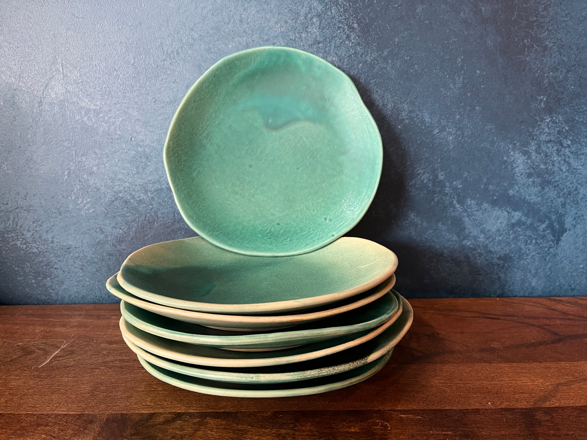 Hand Made Natural Freeform - Turquoise Sea Plate