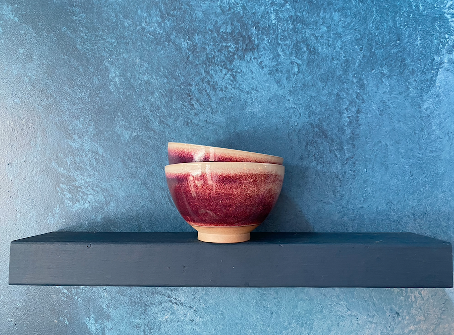 Red Copper Waterfall Bowl