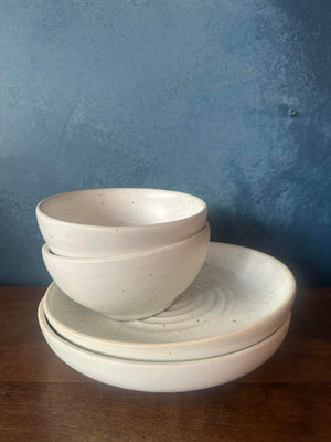 White Speckled bowl / 2 Sizes
