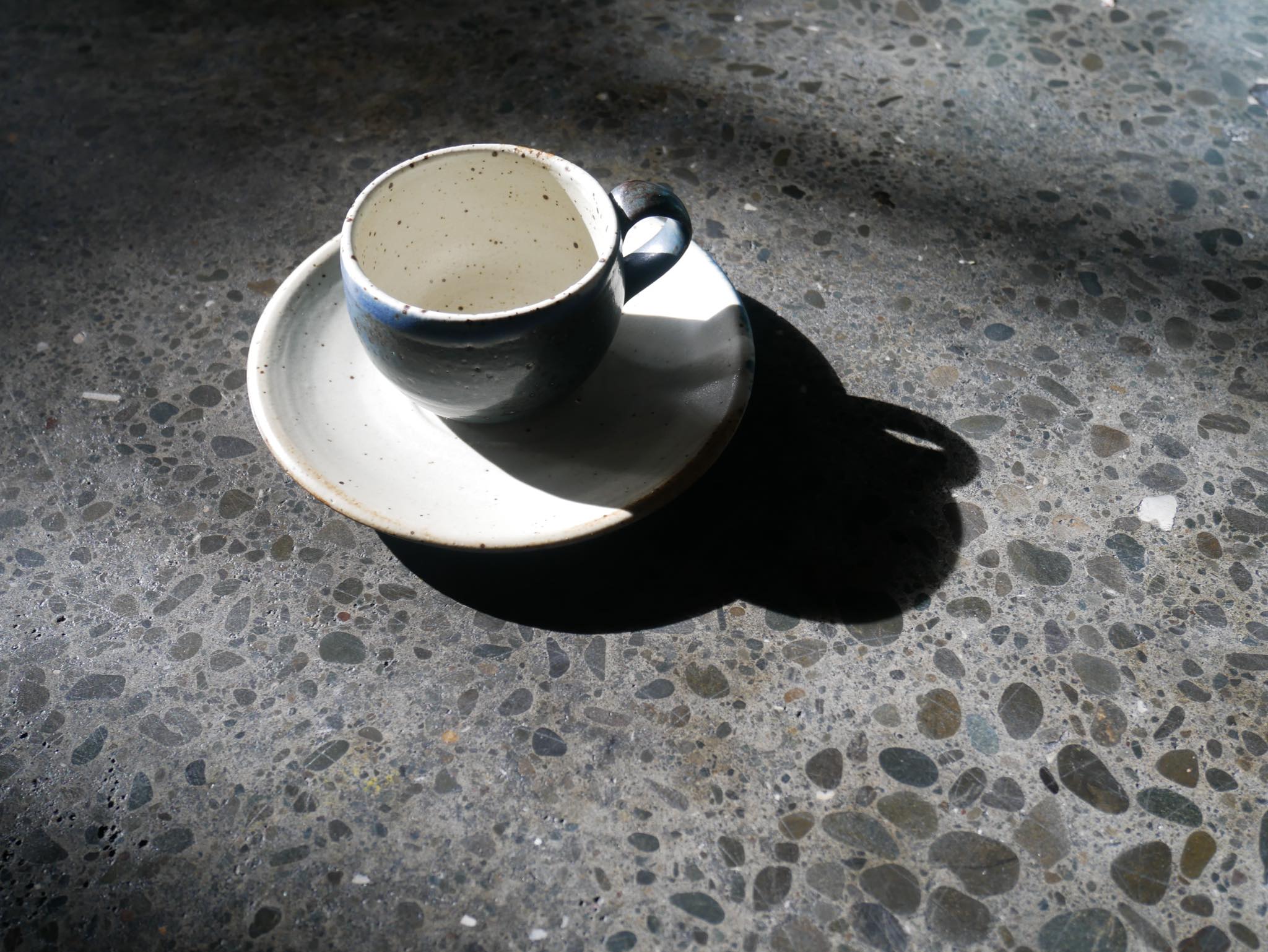 Deep Blue - Natural Speckle Espresso Cup and Saucer
