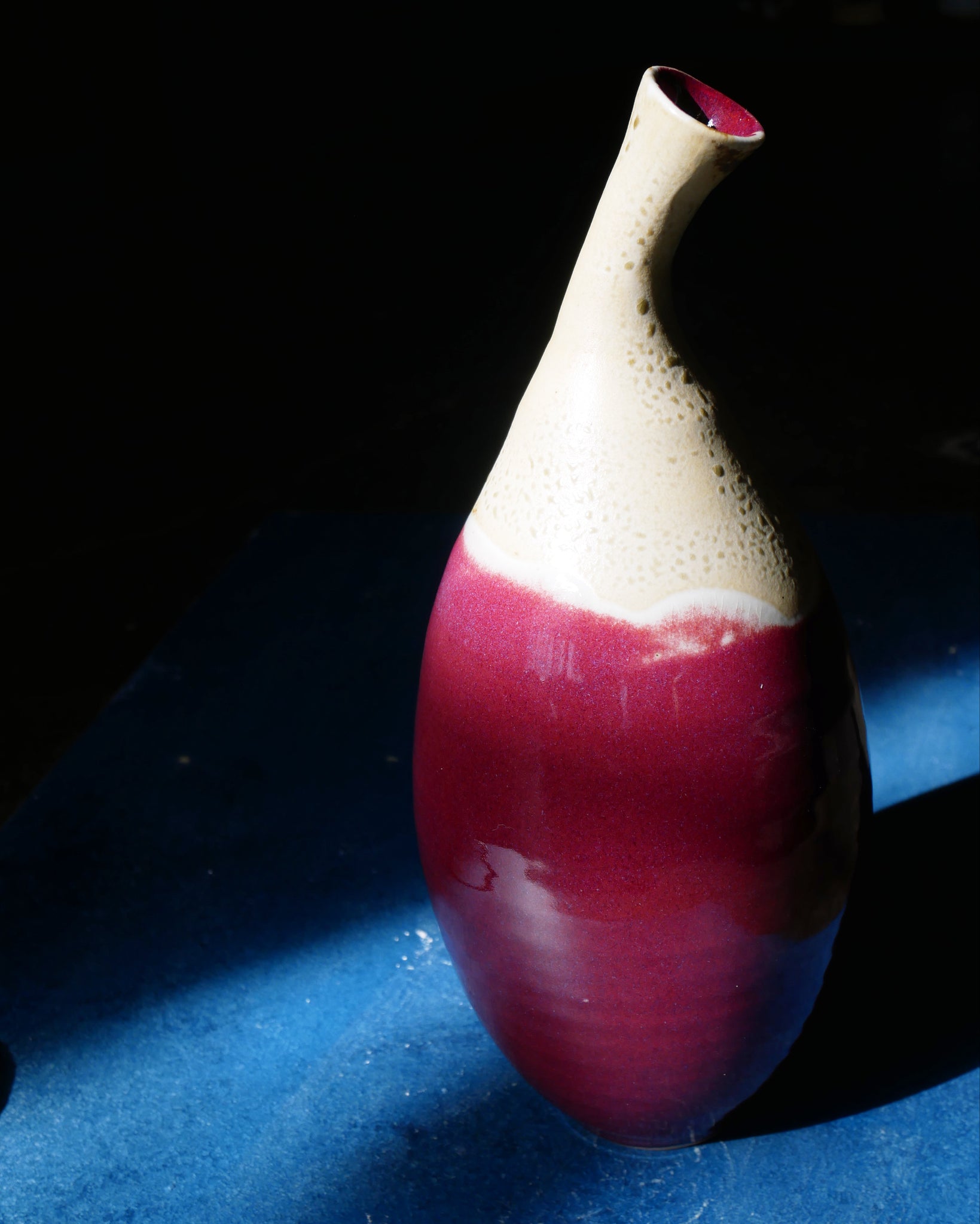 Copper Red Bent Neck Vase - I