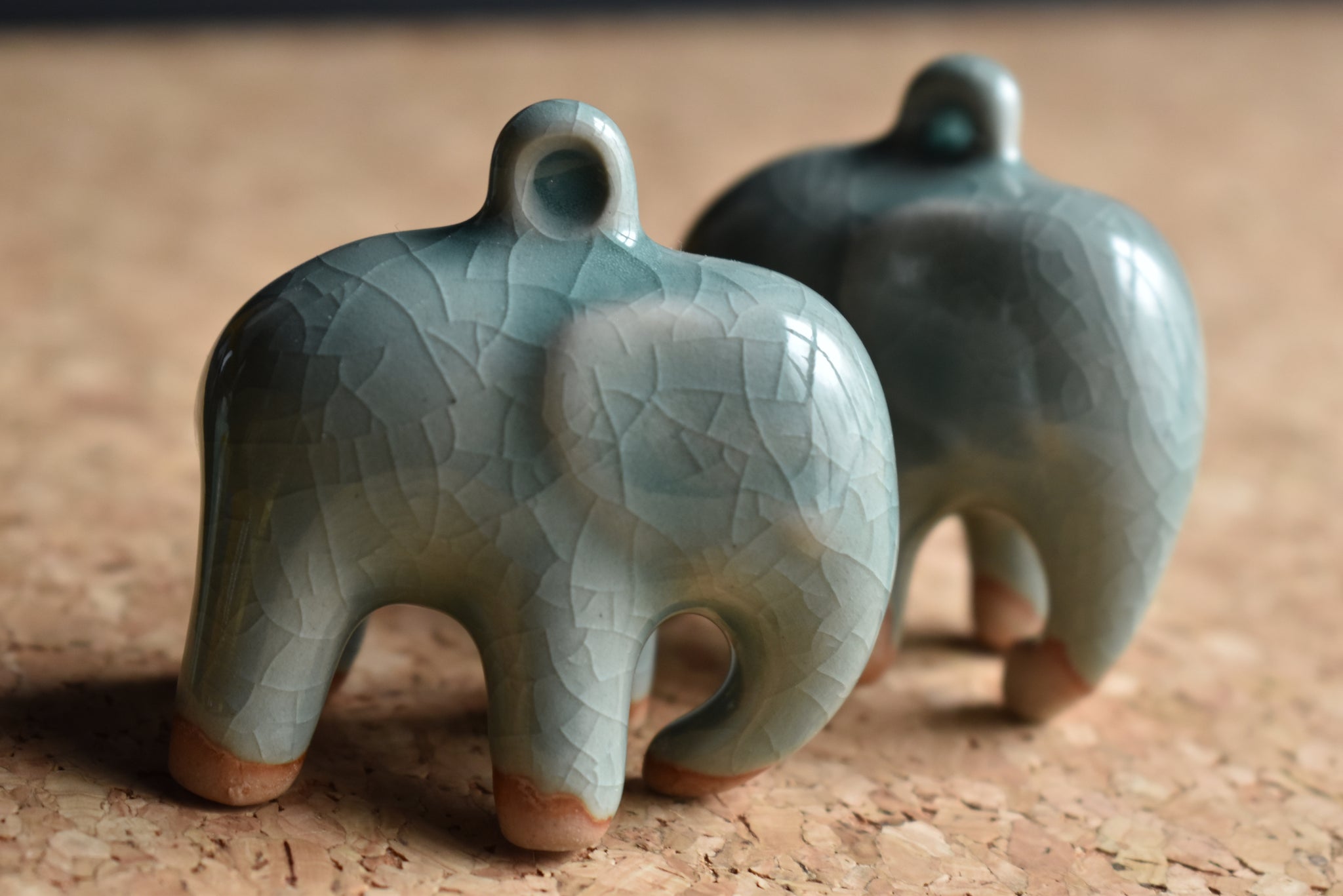 Green Elephant XS | Celadon | Glazed