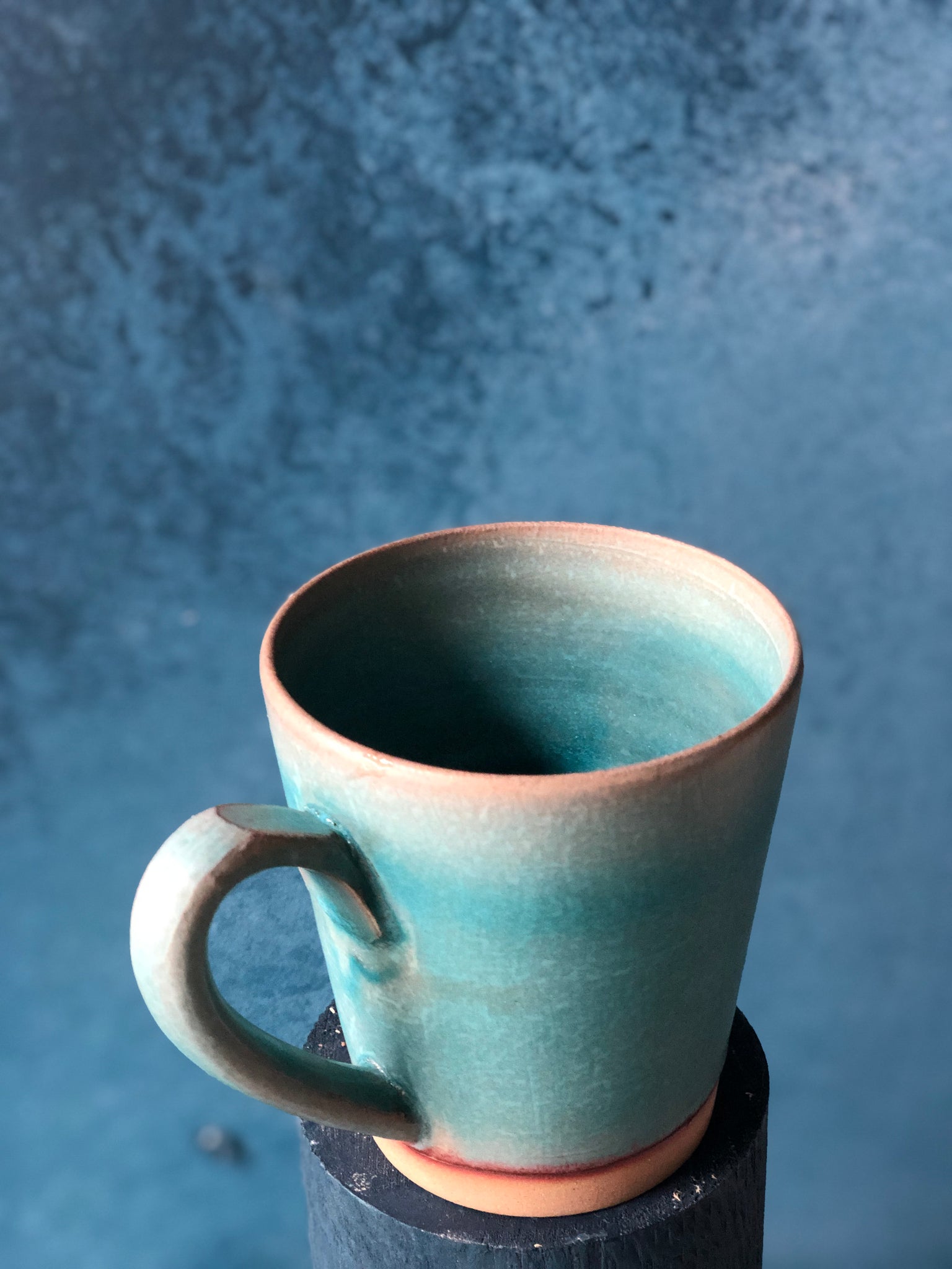 Blue Turquoise Mug, Handmade