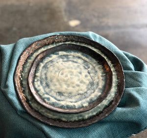 Glossy Grayish Glaze Rustic Plates, Handmade