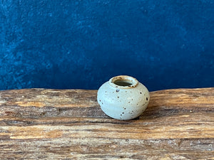 Hand-thrown Tiny Bud Vase / white speckled - S4