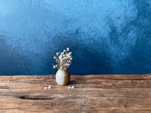 Hand-thrown Tiny Bud Vase / white speckled - S6
