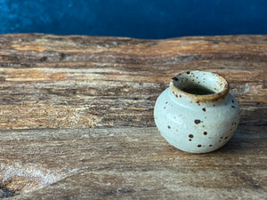 Hand-thrown Tiny Bud Vase / white speckled - S17