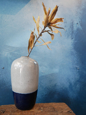 Indigo Grey Colourblock Vase