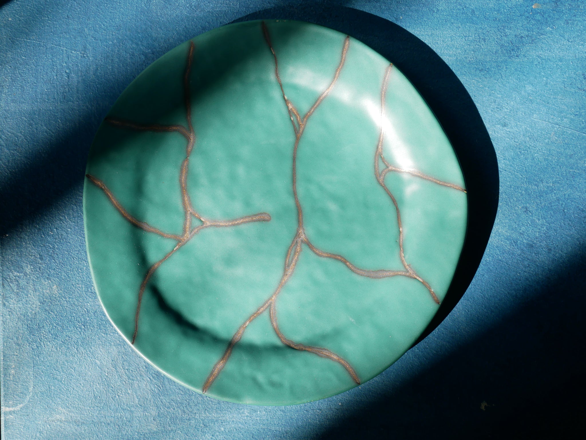Teal Plate | Hand made | Uniqe plate