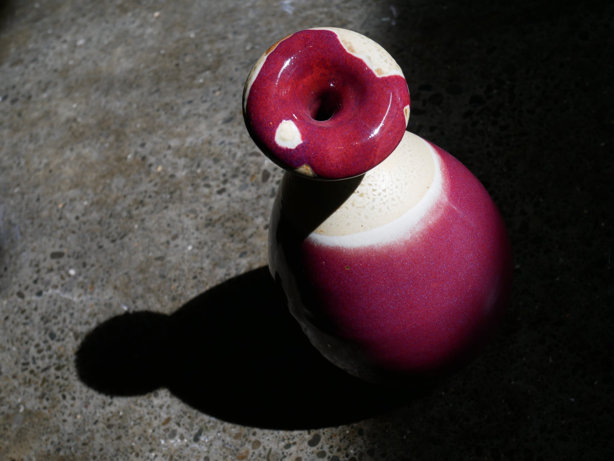 Copper Red Bent Nack Vase - II