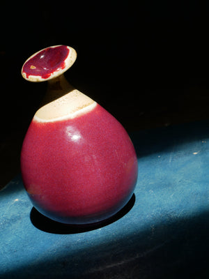 Copper Red Bent Nack Vase - II