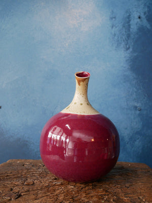 Copper Red Bent Neck Vase - III