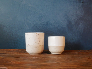 Small White Speckle Cup - I (SET OF SIX)