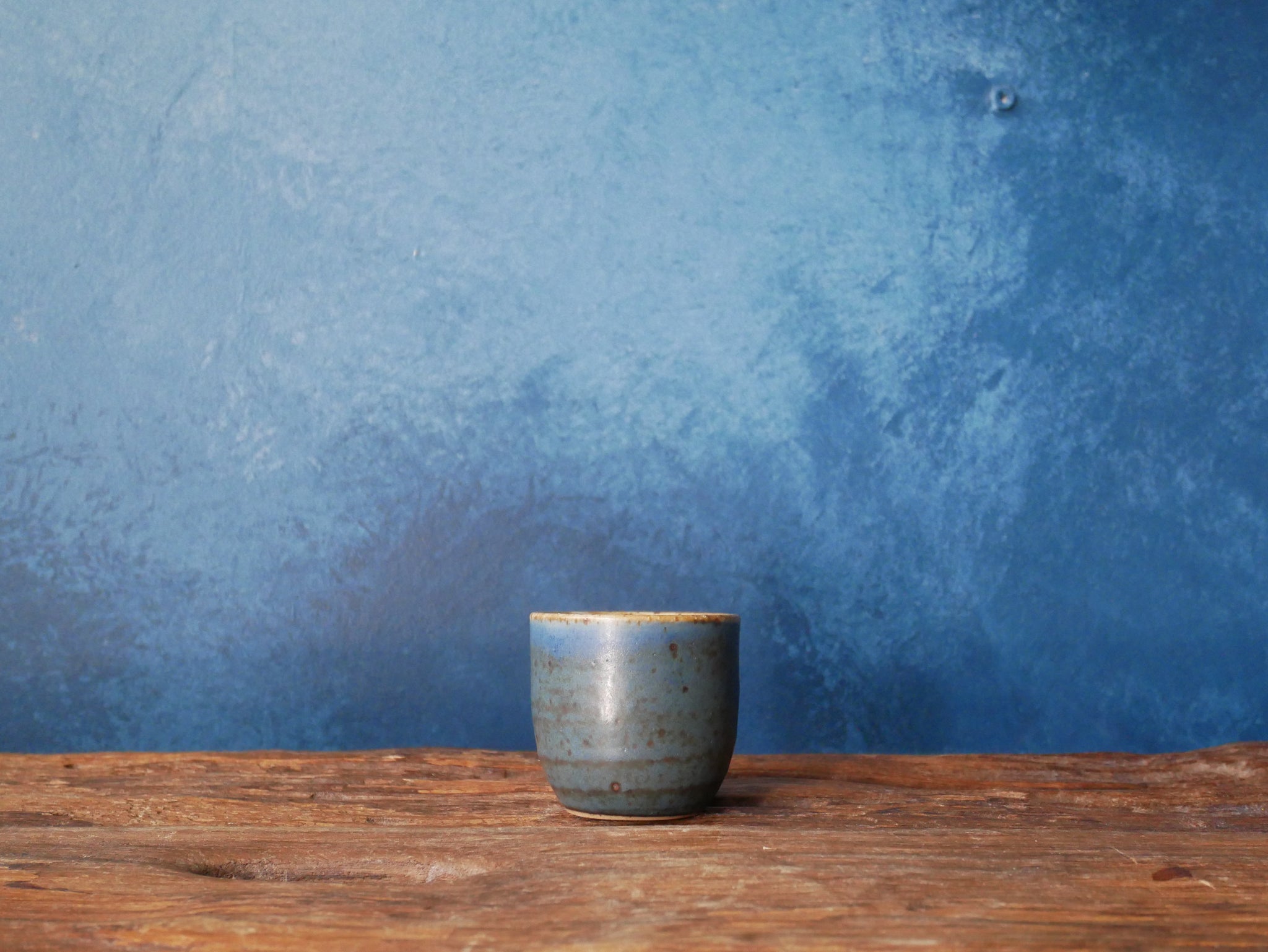 Deep Blue Natural Speckle Tea Cup