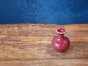 Hand-thrown Tiny Bud Vase / copper red/oxblood glazed - R22