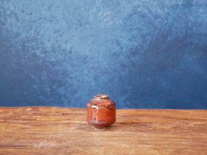 Hand-thrown Tiny Bud Vase / shino orange glazed - O8