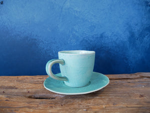 SALE!!! Coral Blue Coffee Set