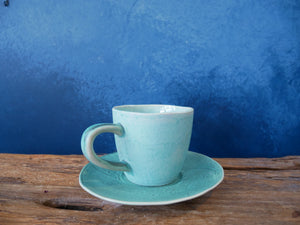 SALE!!! Coral Blue Coffee Set