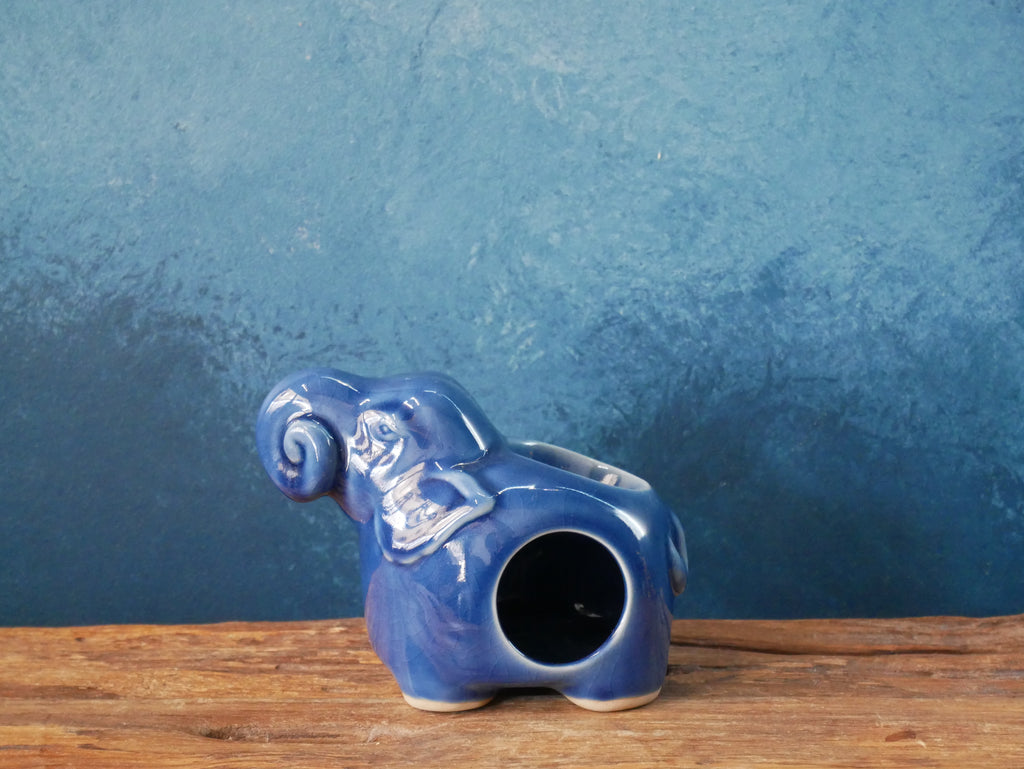 Cobalt Blue Elephant Ol Burner