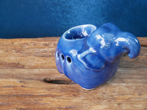 Cobalt Blue Elephant Ol Burner