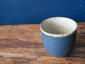 Deep Blue Natural Speckle Tea Cup