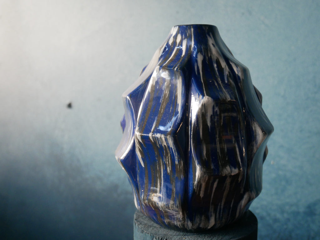 Indigo Dragon Vase - III