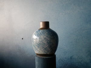 Rustic Blue Sketch Vase