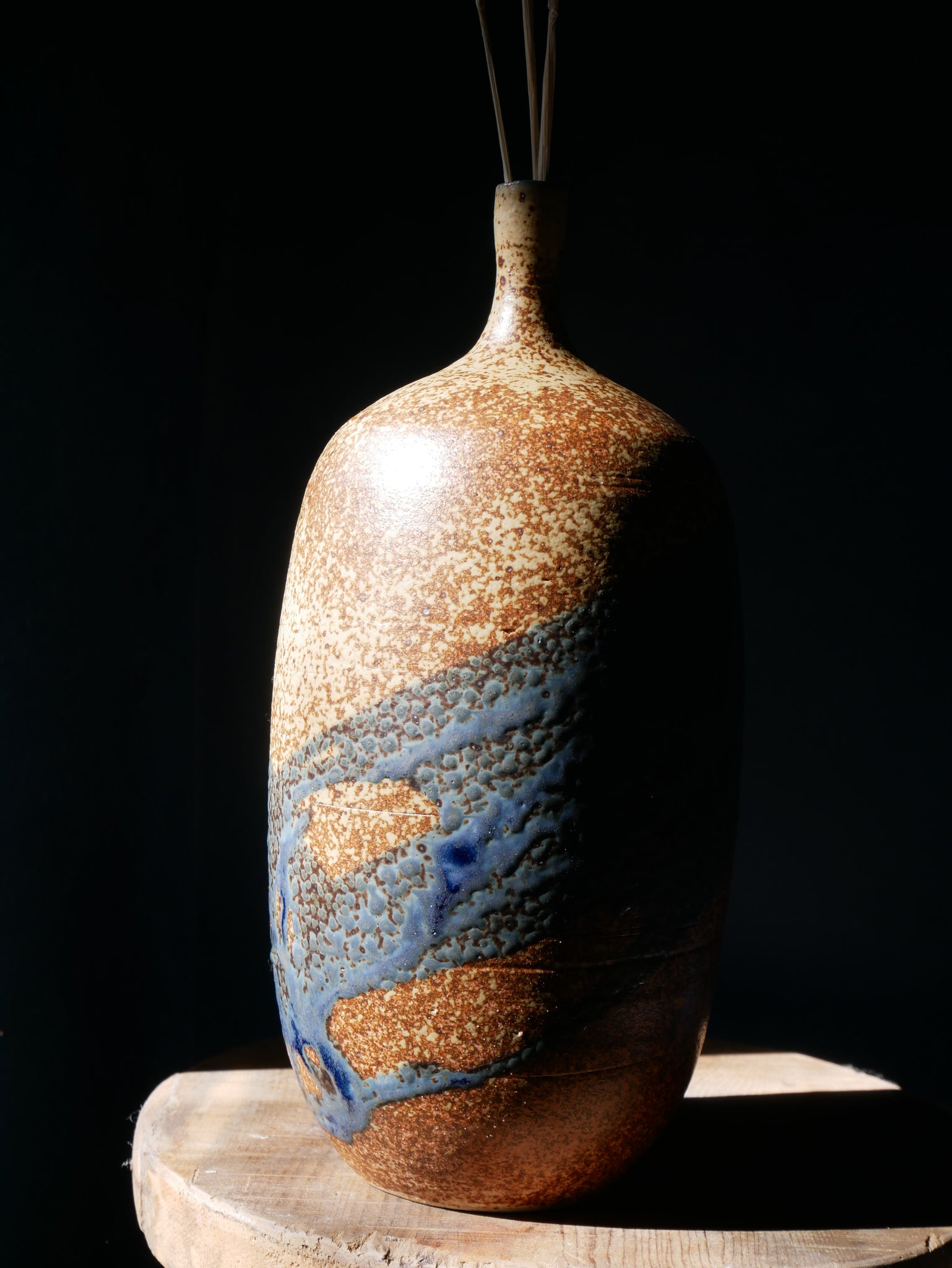 Deep Blue Natural Speckle Vase