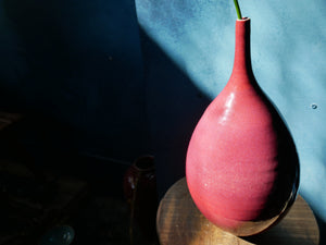 Long neck - Copper Red Splash Vase - IX