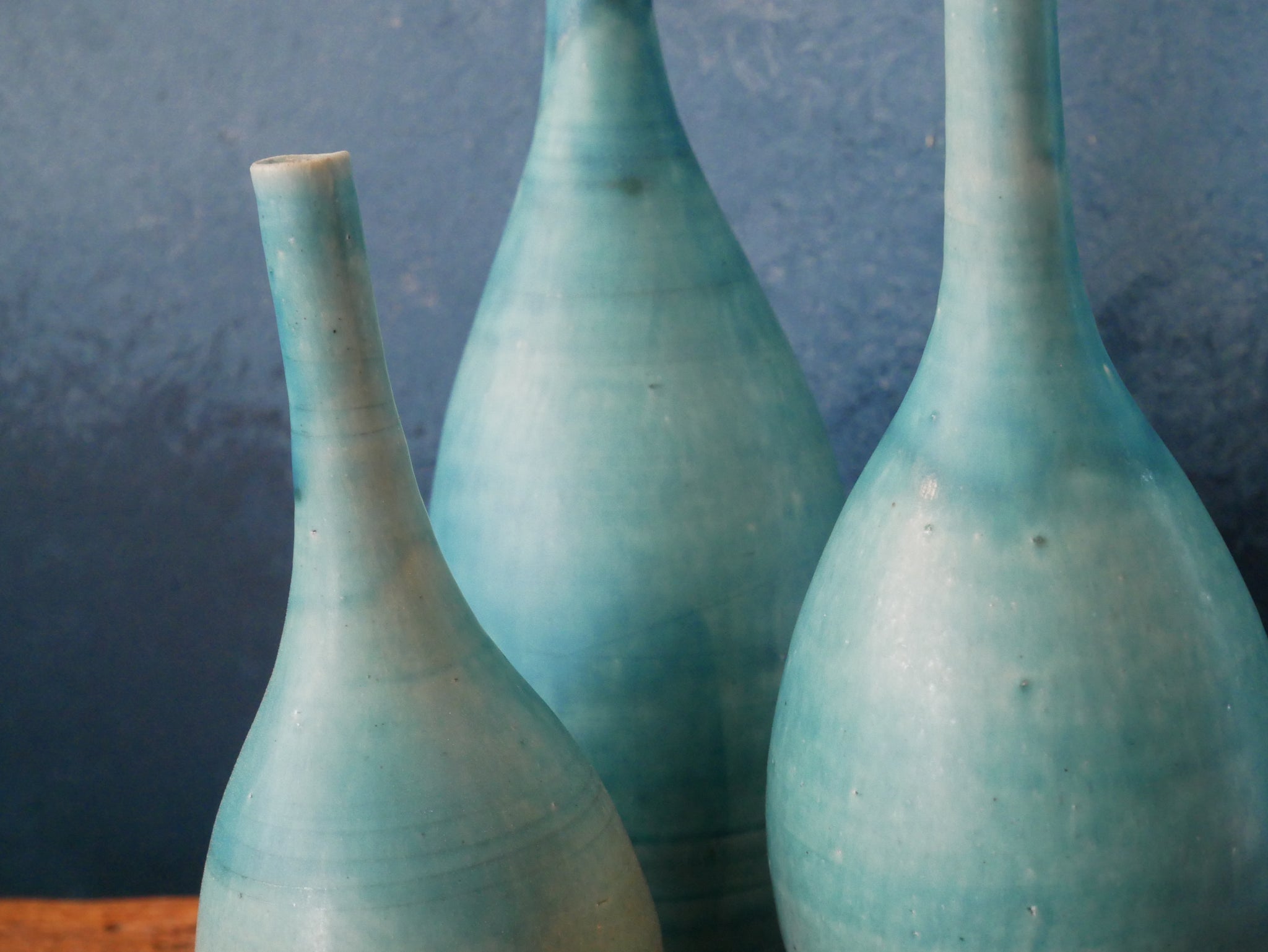 Turquoise Sky Set of 3 Vases