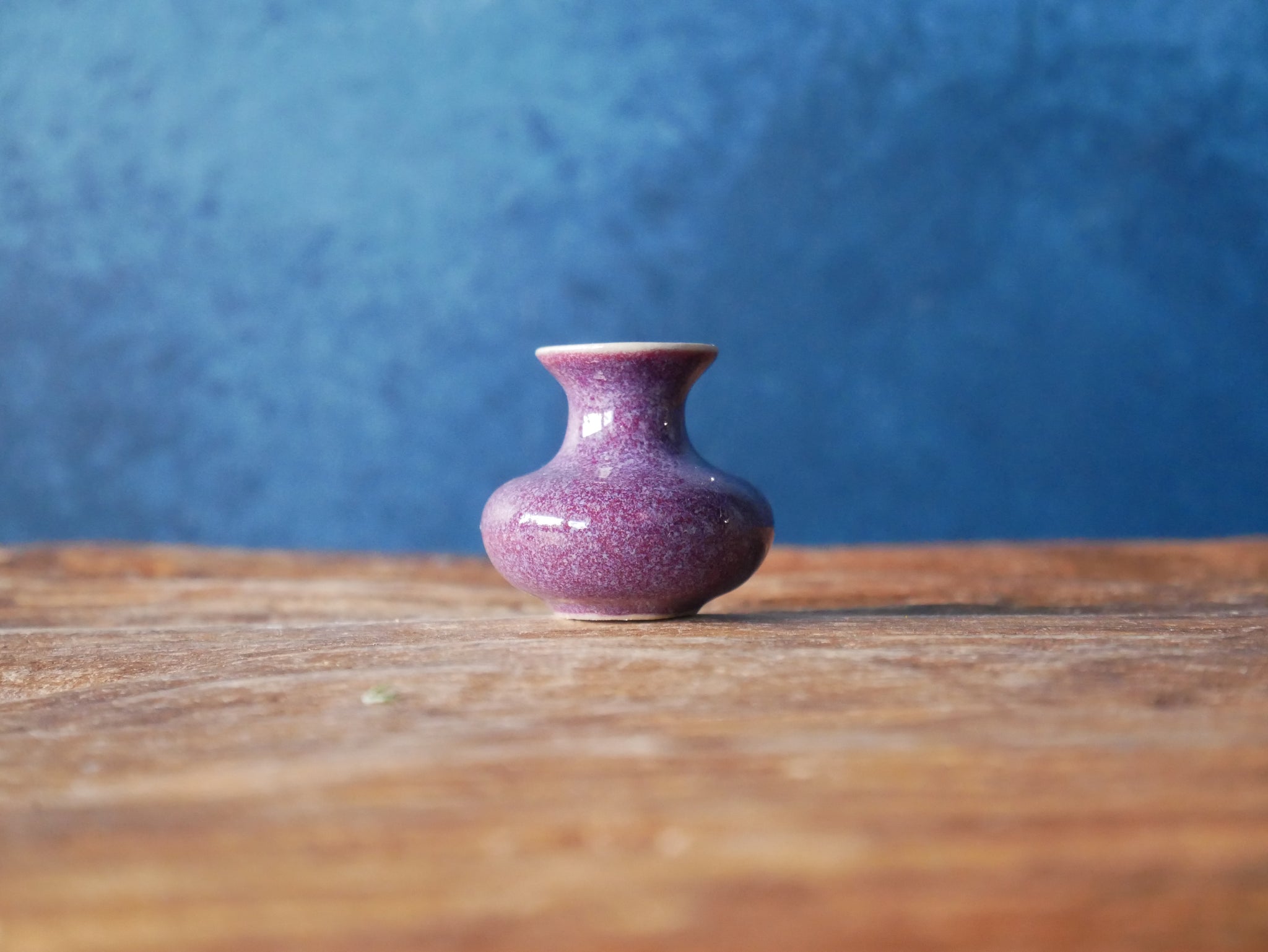 Hand-thrown Tiny Bud Vase / copper-purple kinyo glazed - P12