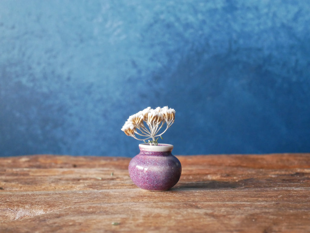 Hand-thrown Tiny Bud Vase / copper-purple kinyo glazed - P22