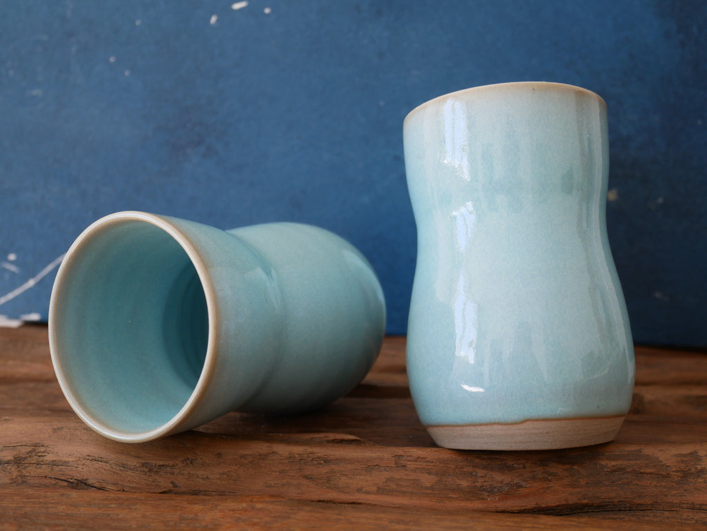 Blue celadon curve cup