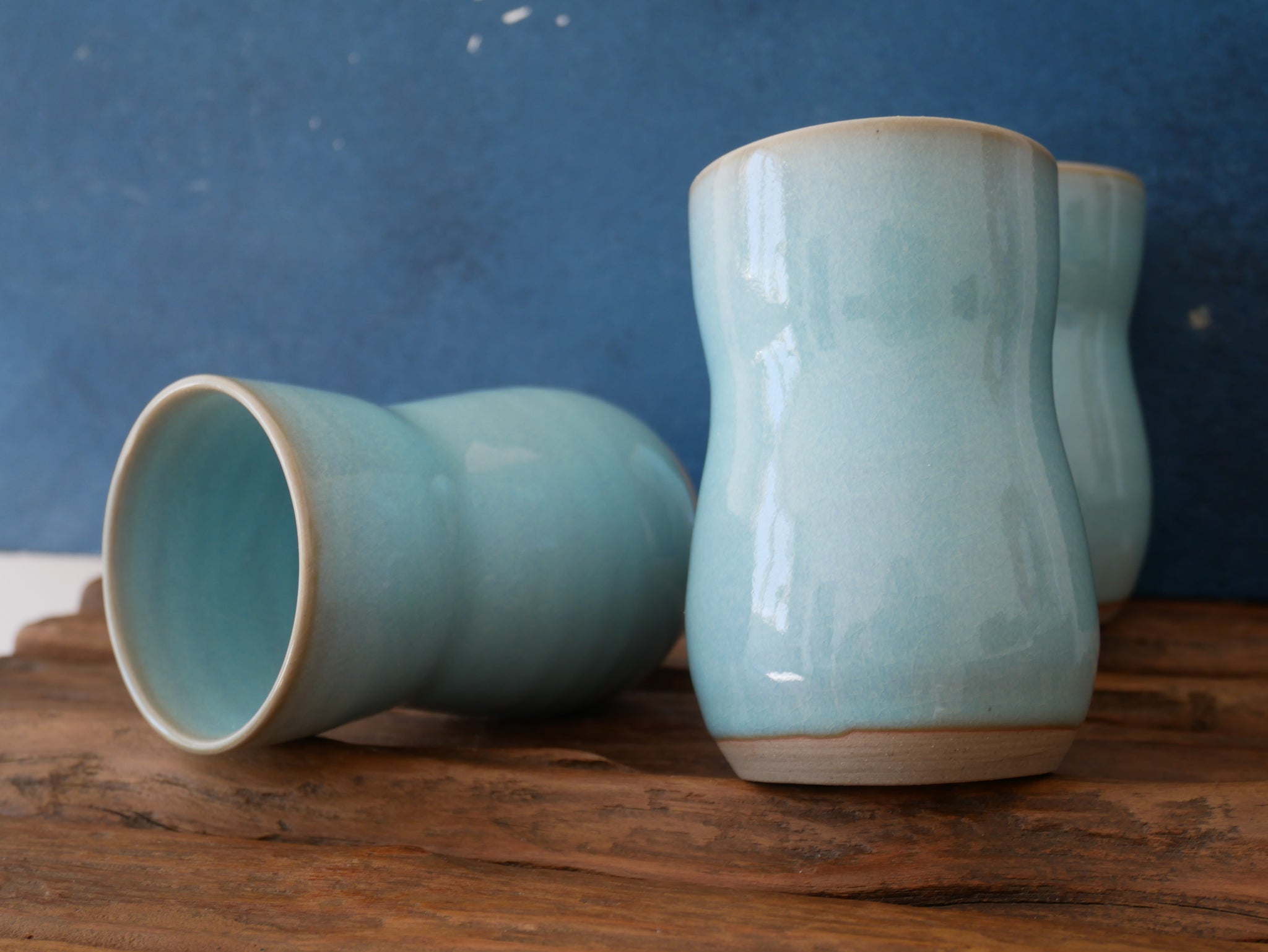 Blue celadon curve cup