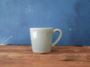Green-blue celadon glazed | Hand-drawn | Pretty girl - Mug