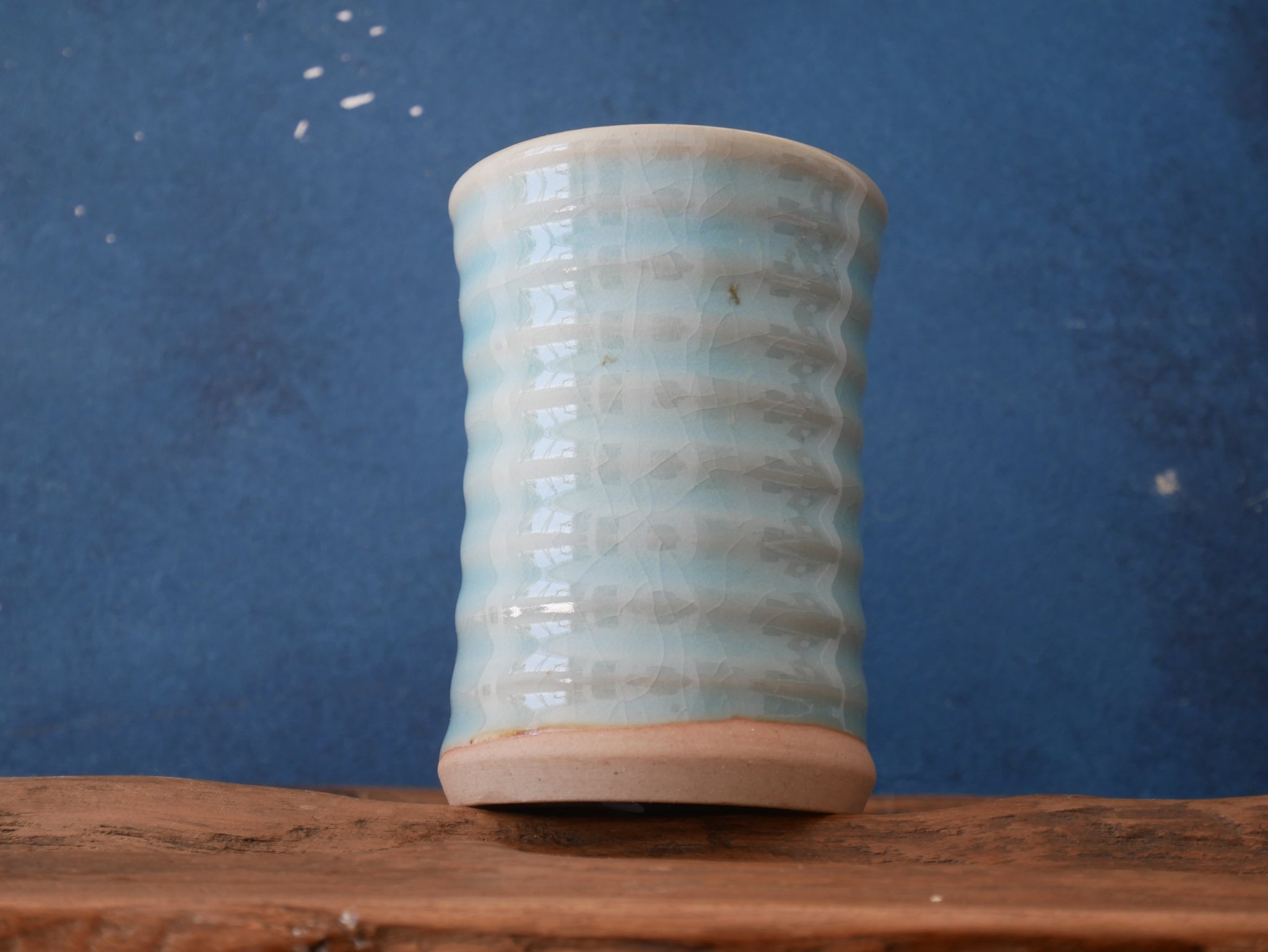 Blue celadon mug