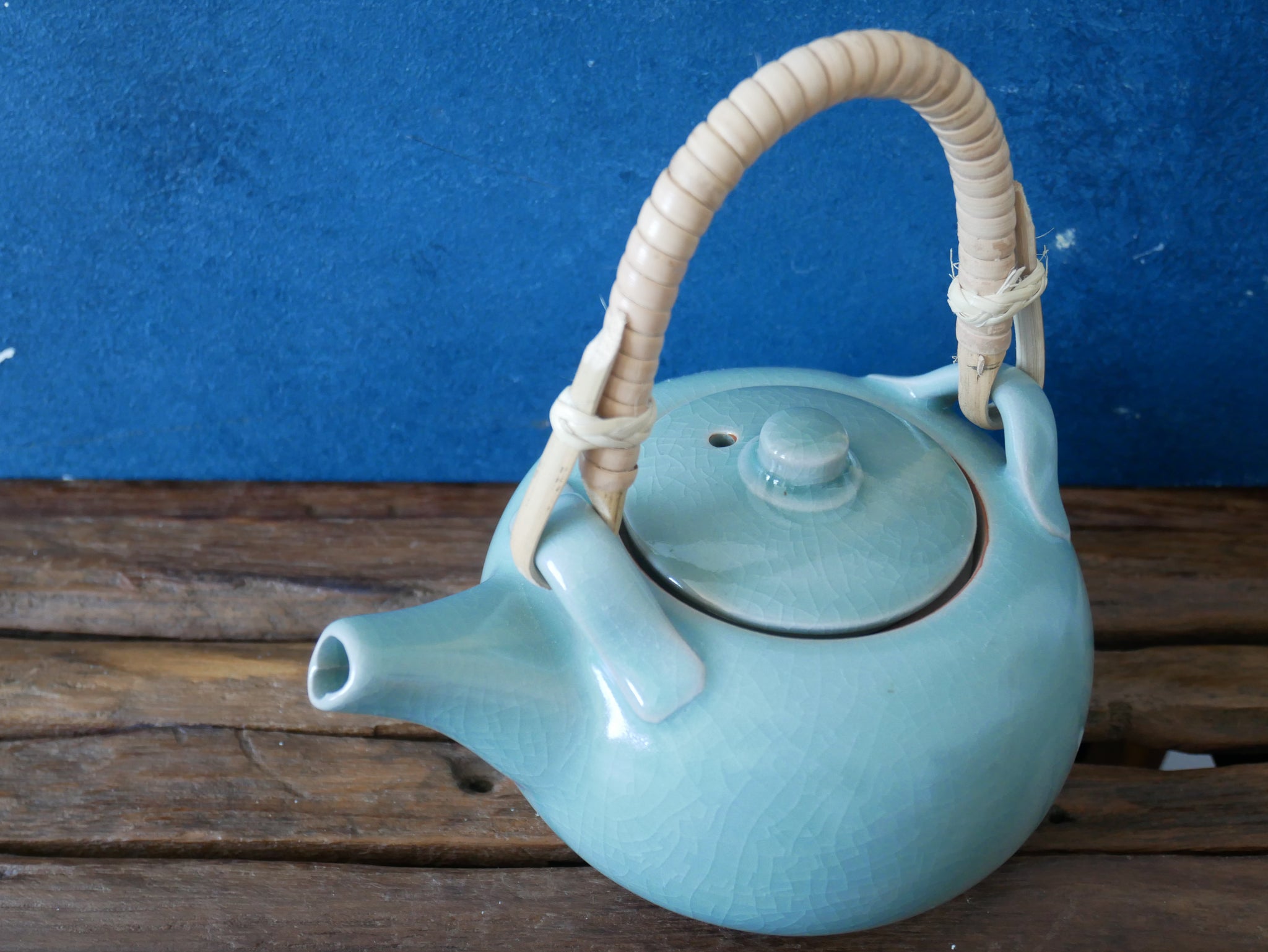 Green-Blue Celadon Tea pot - ll - with Tea Infuser