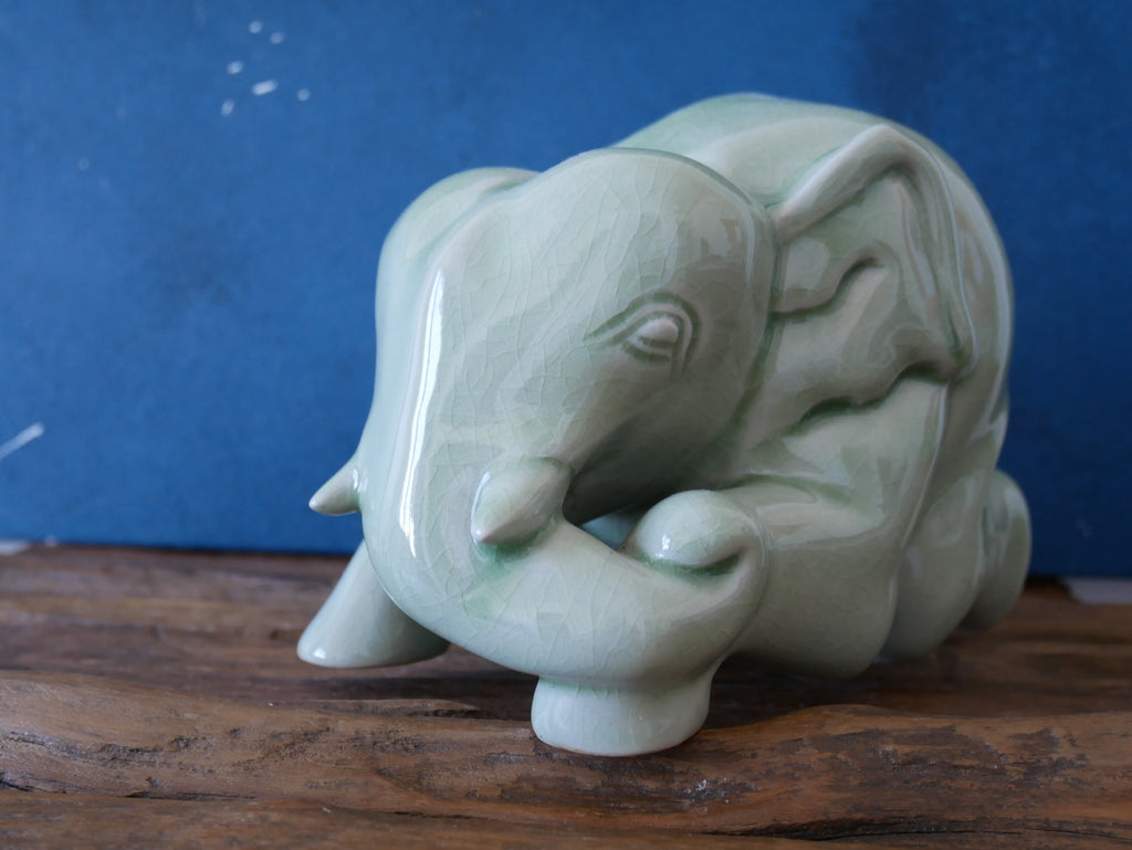 Green Celadon Elephant - lll